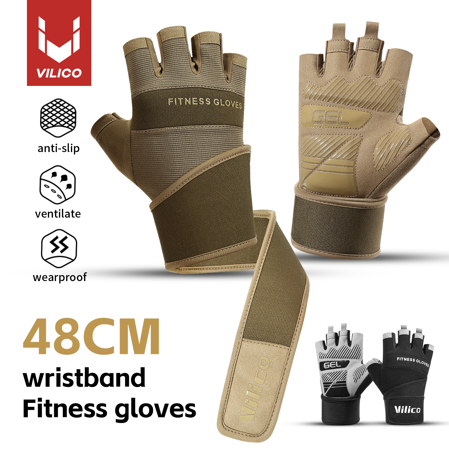 Crossfit Workout Gear - Cycling Gloves Half Finger Gym Weightlifting