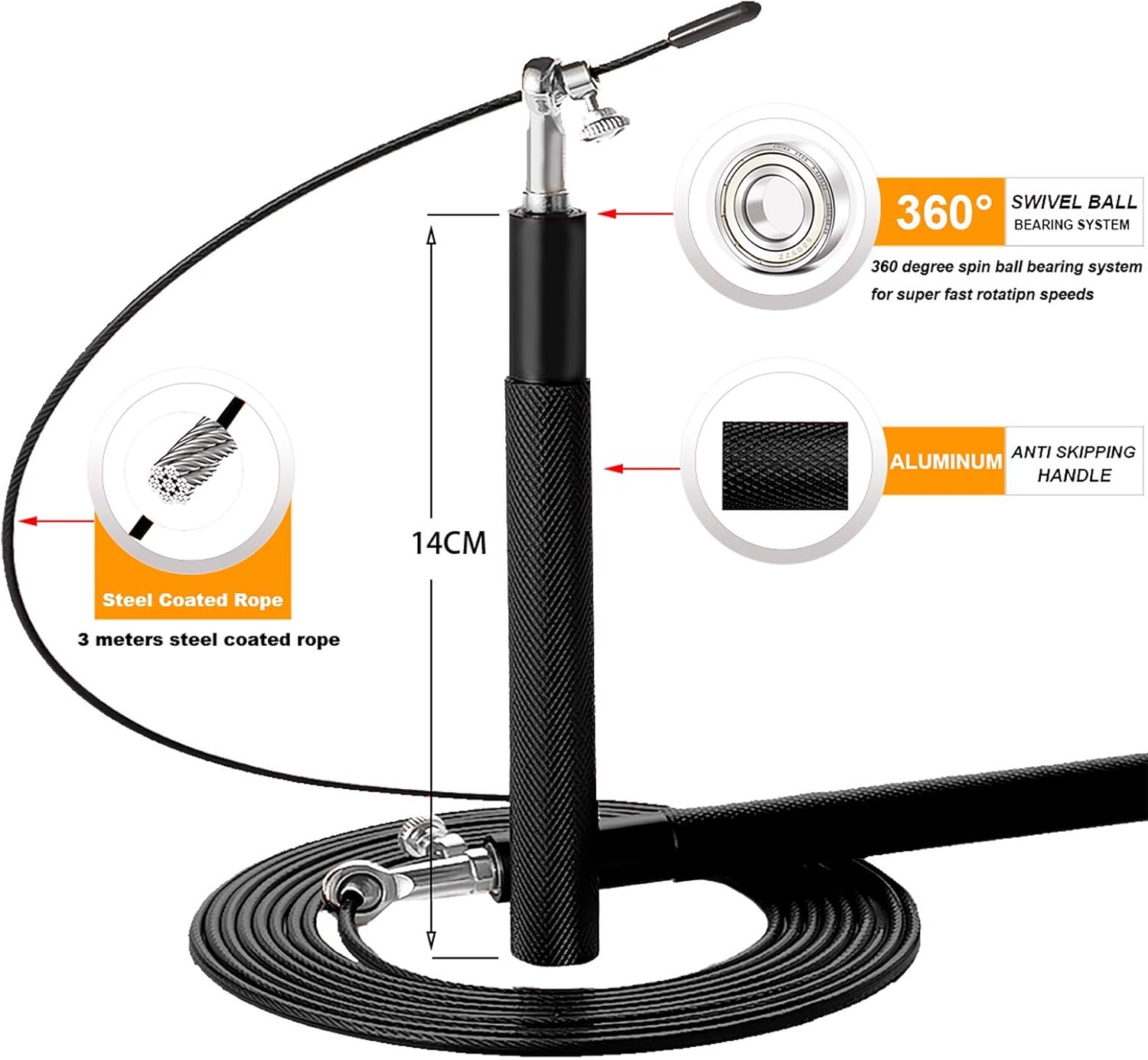 Speed Jump Rope - 360° Swivel  - Jump Rope Speed Bearing recension och pris
