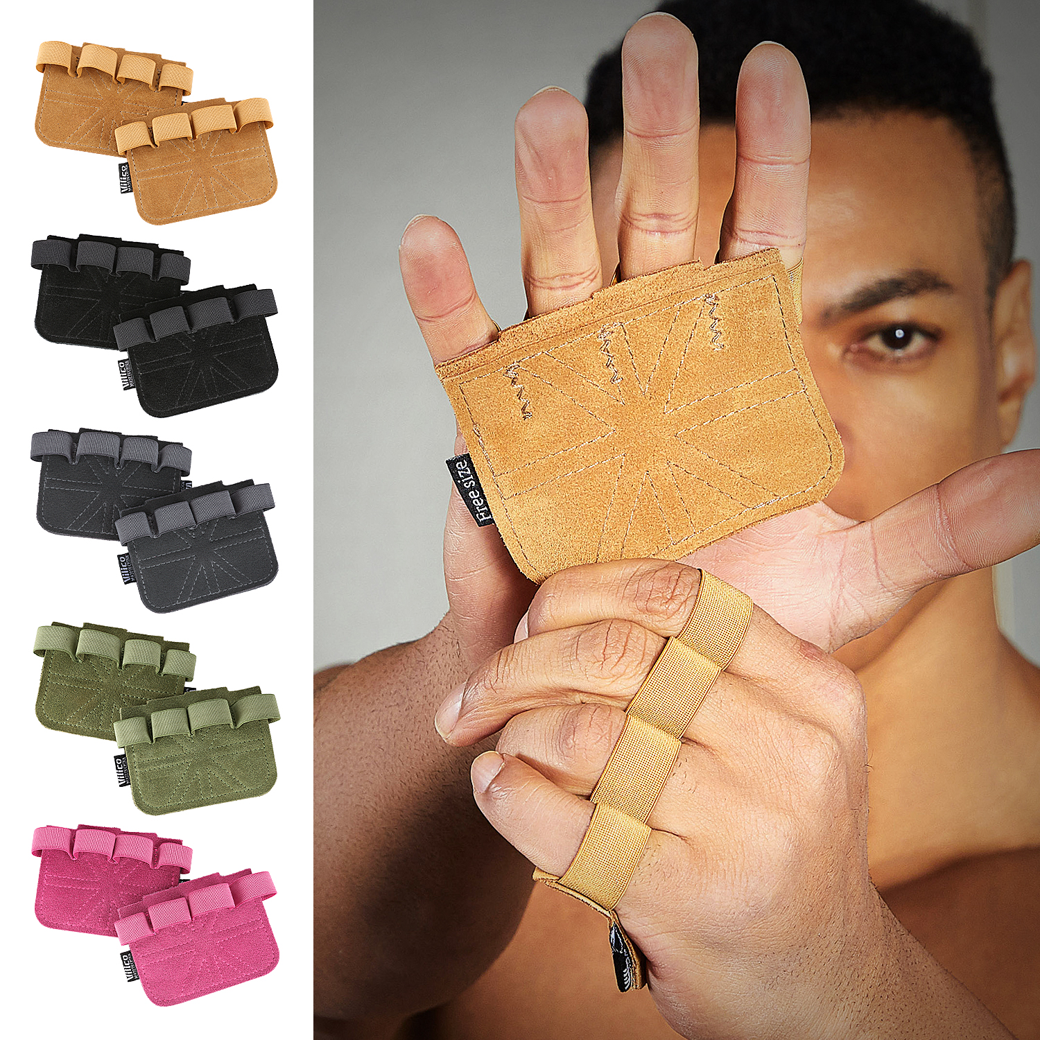 1 Pair Cowhide Gym Gloves Grip - Crossfit Workout Gear recension och pris